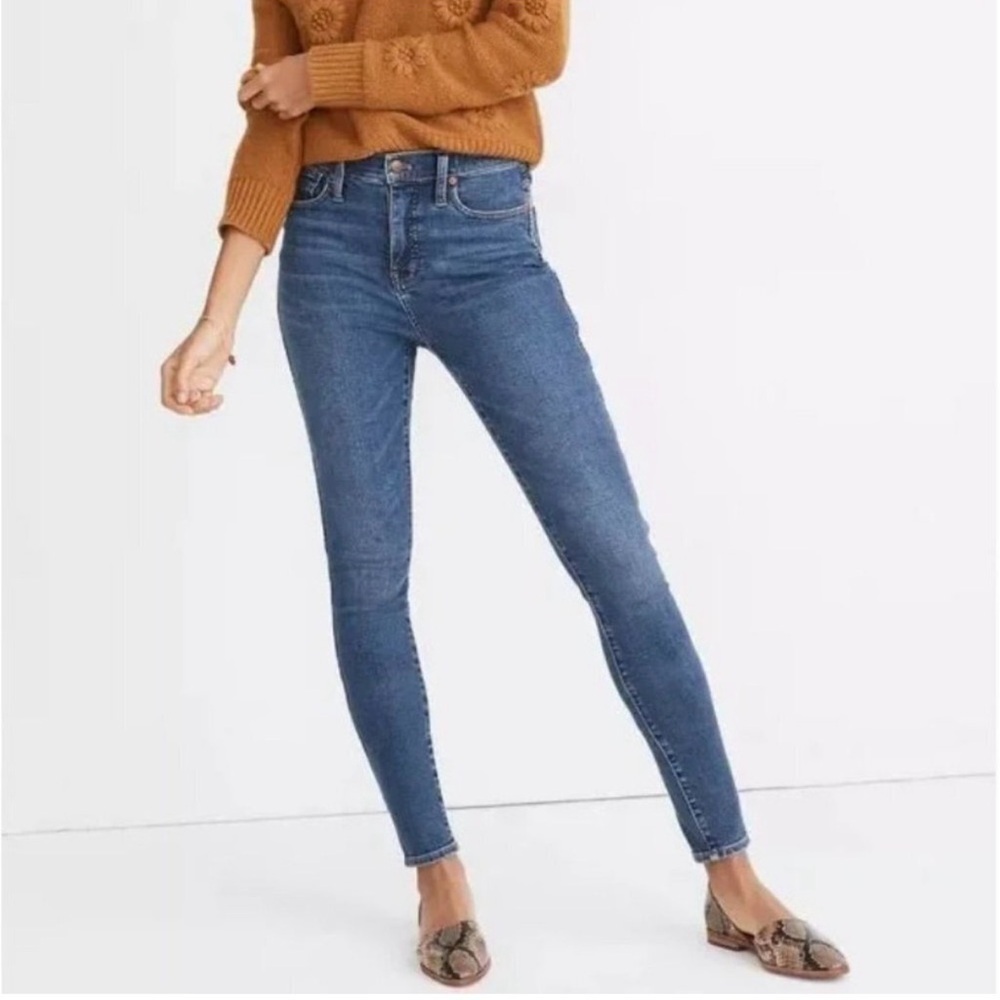Madewell 10” High Rise Skinny Jeans Size 27 Medium Wash Faded Stretch Denim